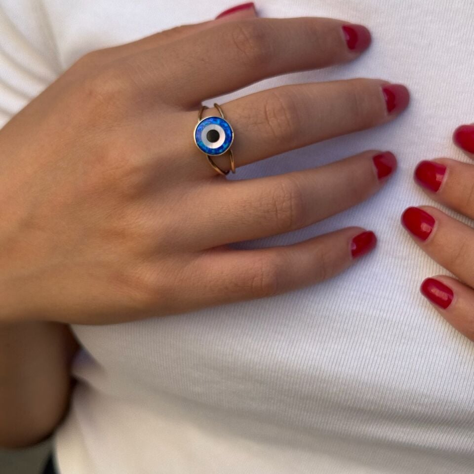 14 AYAR OPALİT NAZAR ALTIN YÜZÜK