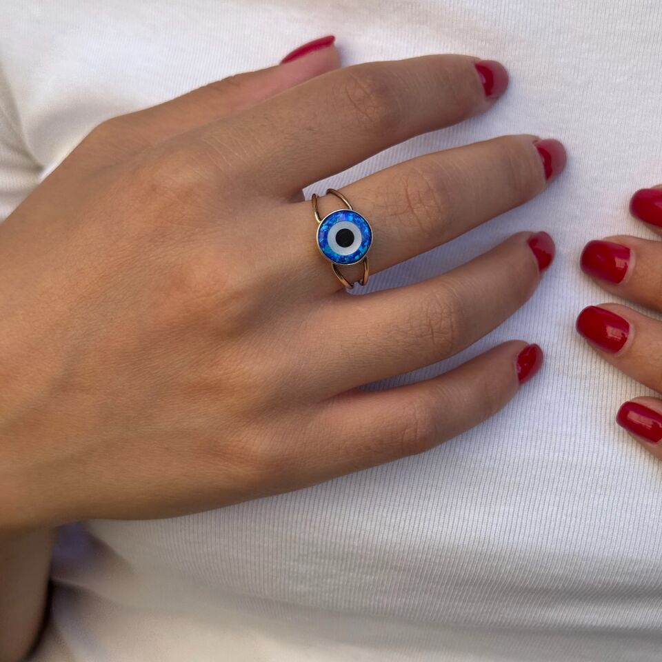 14 AYAR OPALİT NAZAR ALTIN YÜZÜK