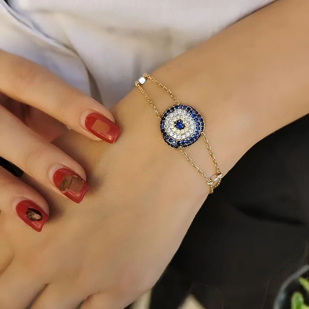 14 AYAR NAZAR BONCUKLU ALTIN BİLEKLİK