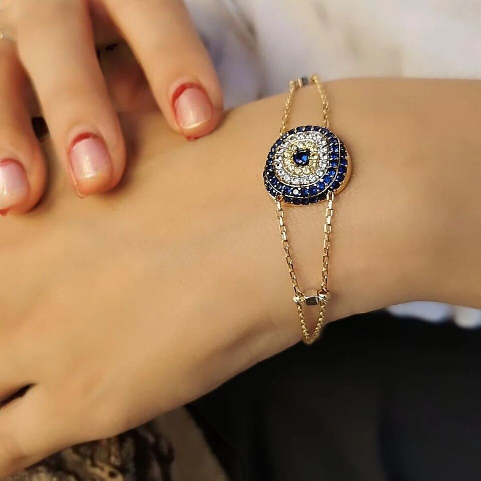 14 AYAR NAZAR BONCUKLU ALTIN BİLEKLİK