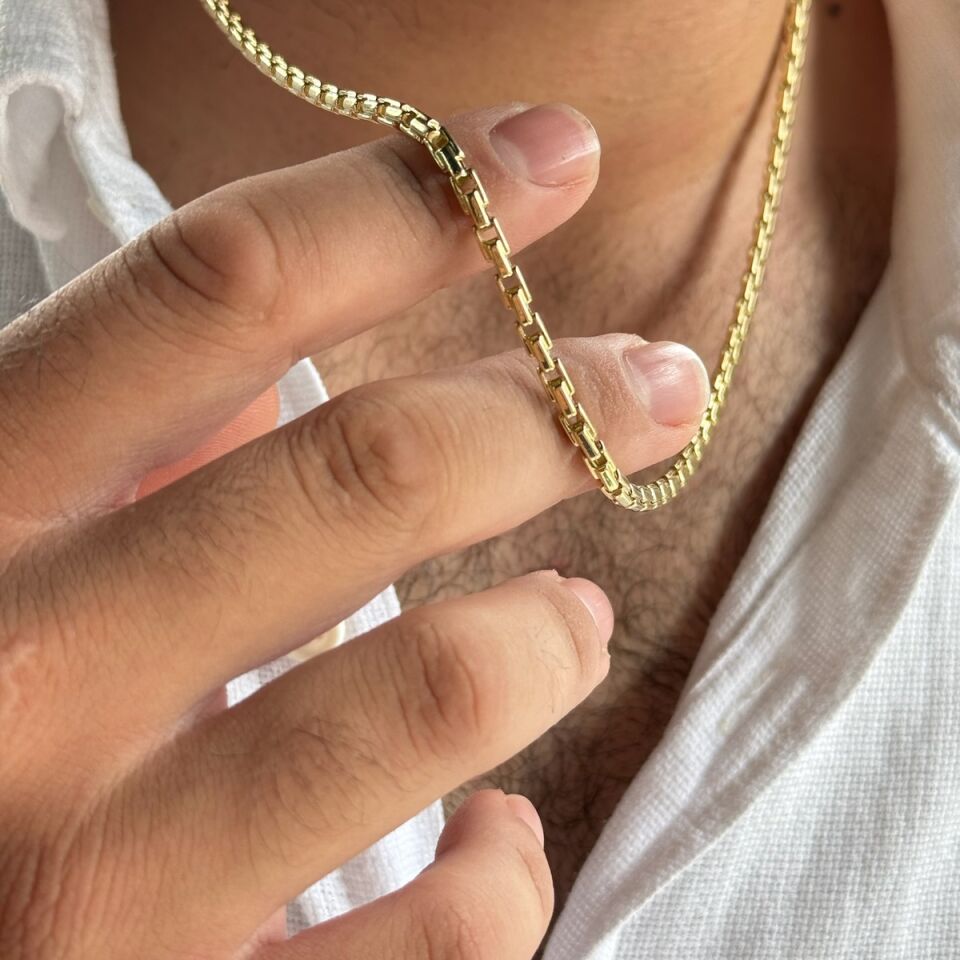 14 AYAR İTALYAN MODERN ERKEK ZİNCİR KOLYE