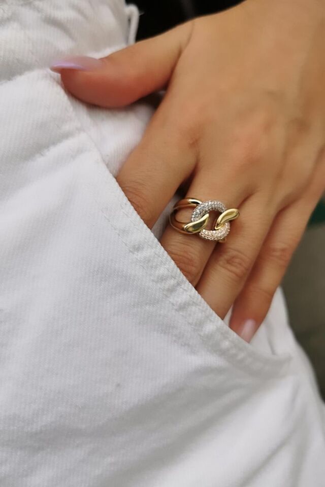 14 AYAR ÜÇ HALKA ÖZEL TASARIM ALTIN YÜZÜK 19