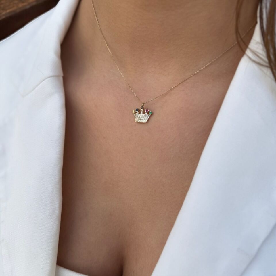 14 AYAR KRALİÇE TACI ALTIN KOLYE