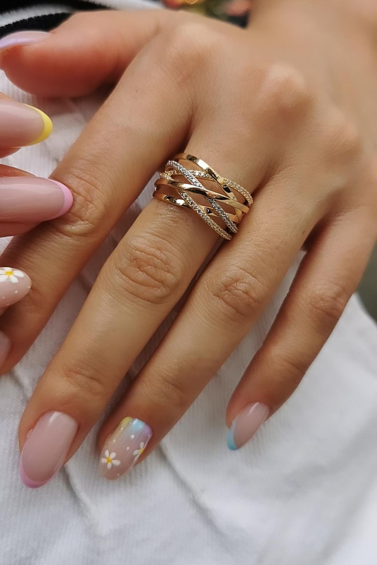 14 AYAR SARMAL MODEL İTALYAN TASARIM ALTIN YÜZÜK 18