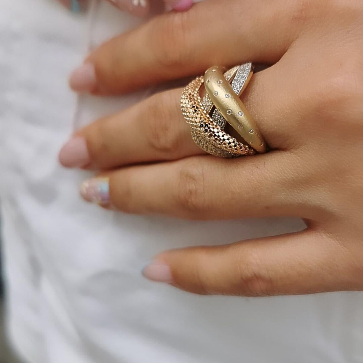 14 AYAR SARMAL MODEL İTALYAN TASARIM ALTIN YÜZÜK