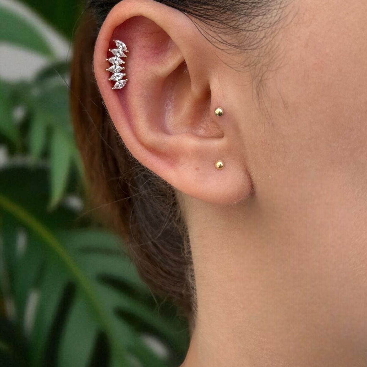 14 AYAR MARKİS TAŞLI TRAGUS VE HELİX KÜPE