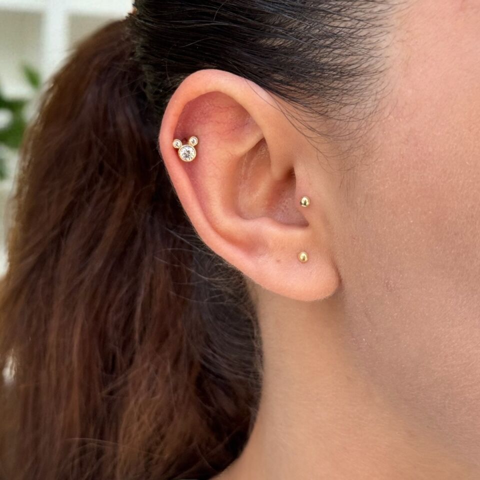 14 AYAR TAŞLI TASARIM TRAGUS VE HELİX KÜPE