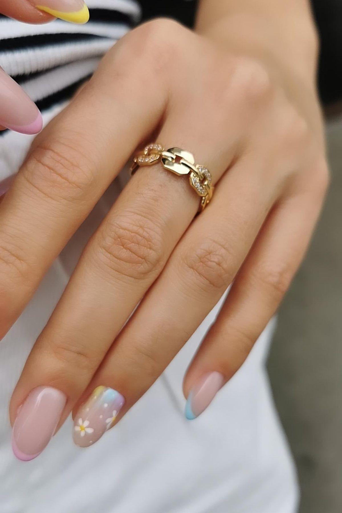 14 AYAR İTALYAN KARE ALTIN YÜZÜK 16