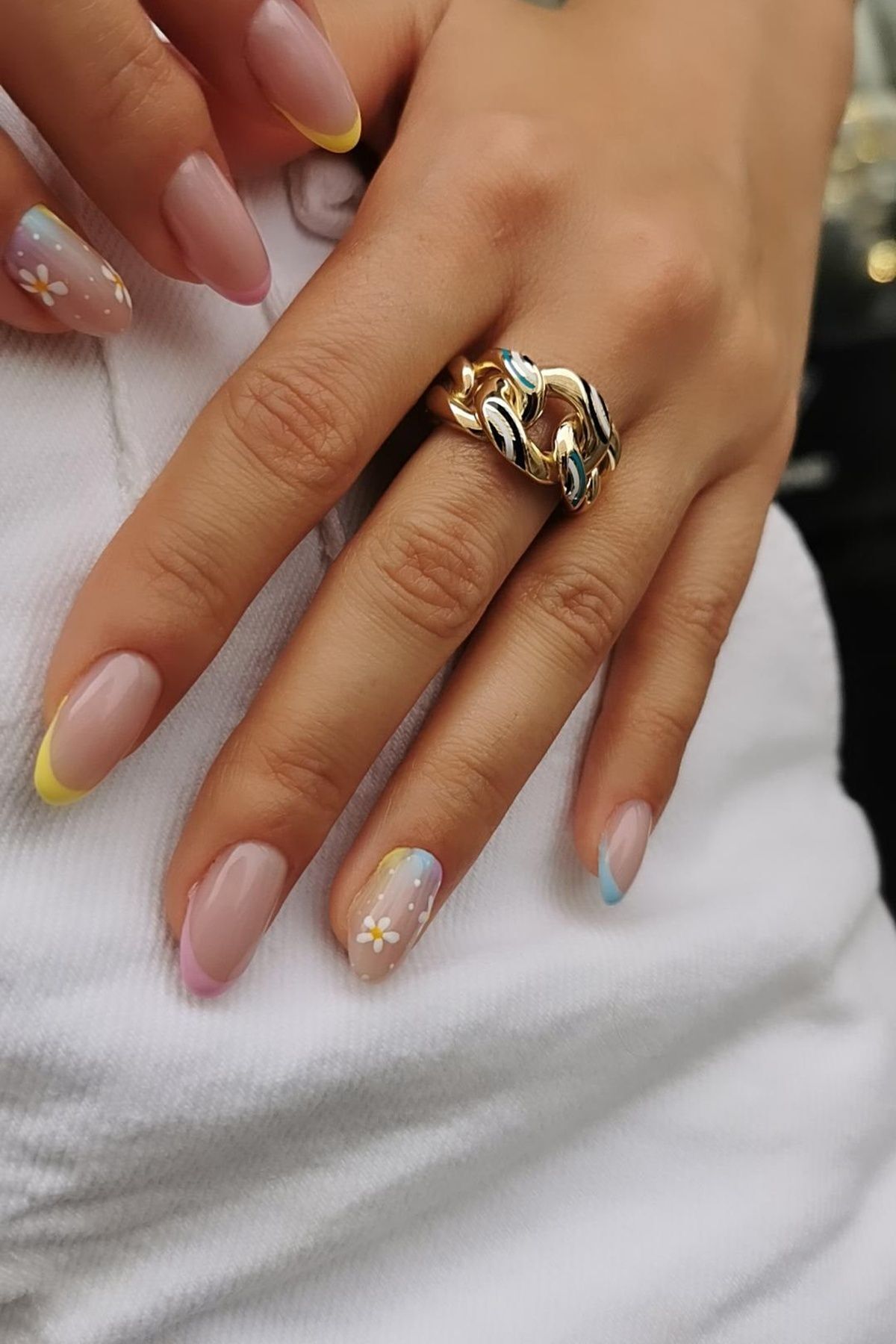 14 AYAR ÜSTÜ NAZAR MİNELİ HALKA HALKA ALTIN YÜZÜK 17