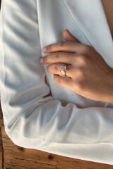 14 AYAR PİNK KUVARS TAŞLI TASARIM ALTIN YÜZÜK 16