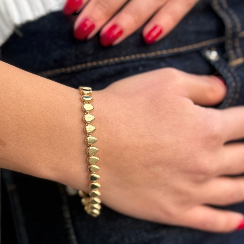 14 AYAR İTALYAN DAMLA TASARIM ALTIN BİLEKLİK