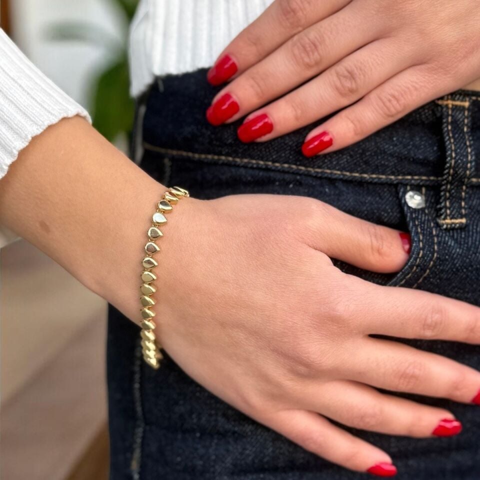 14 AYAR İTALYAN DAMLA TASARIM ALTIN BİLEKLİK