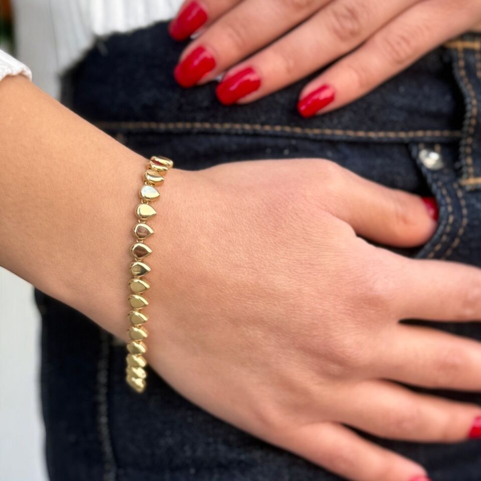 14 AYAR İTALYAN DAMLA TASARIM ALTIN BİLEKLİK