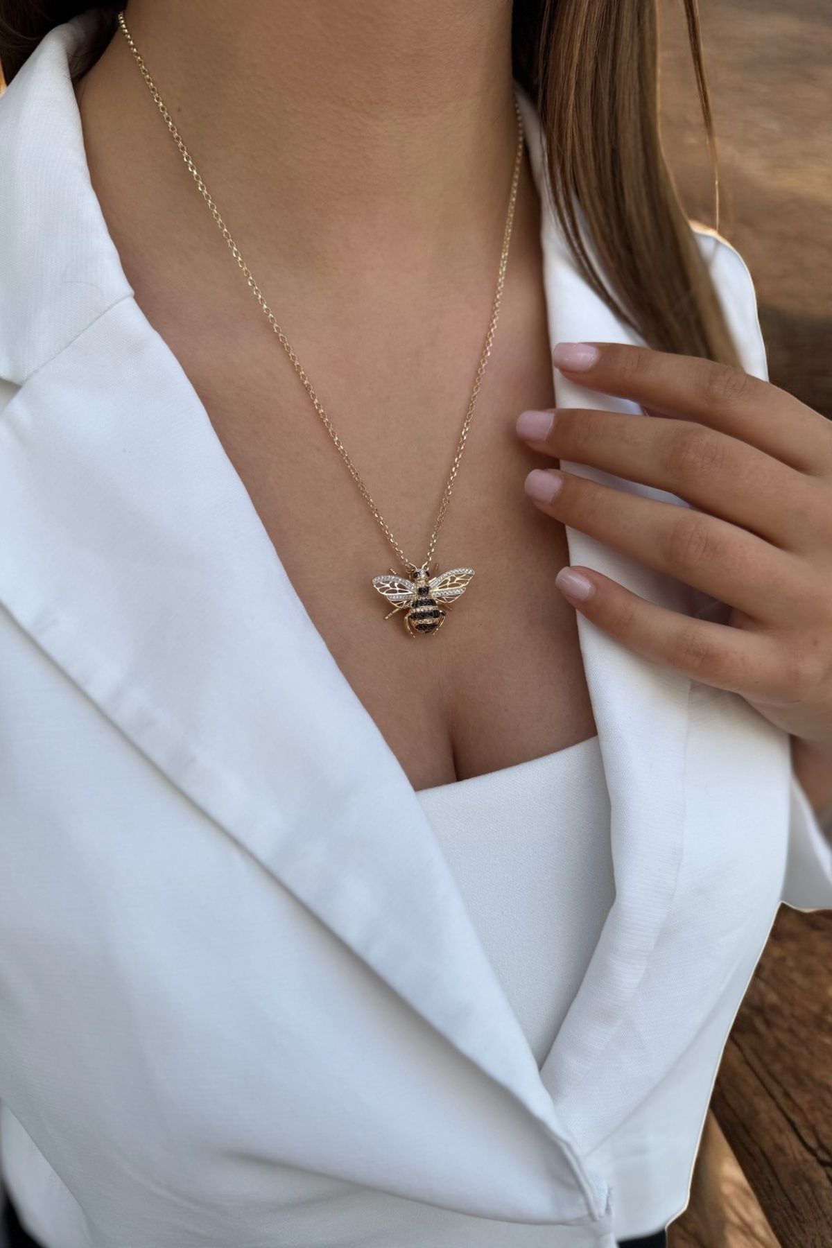 14 AYAR ARI TASARIM ALTIN KOLYE