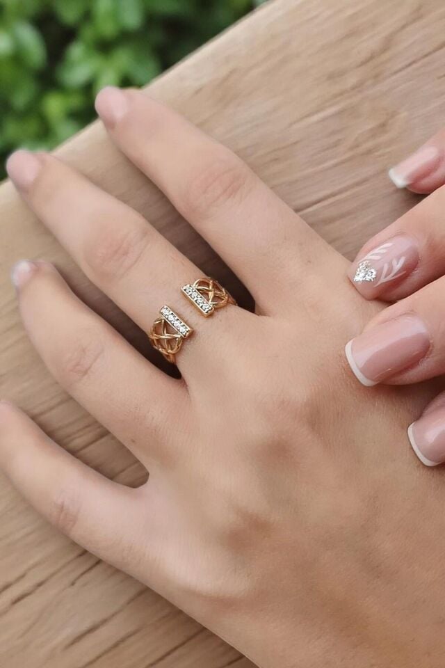 0,16 Ct Pırlanta Taşlı El Yapımı Özel Tasarım Altın Yüzük