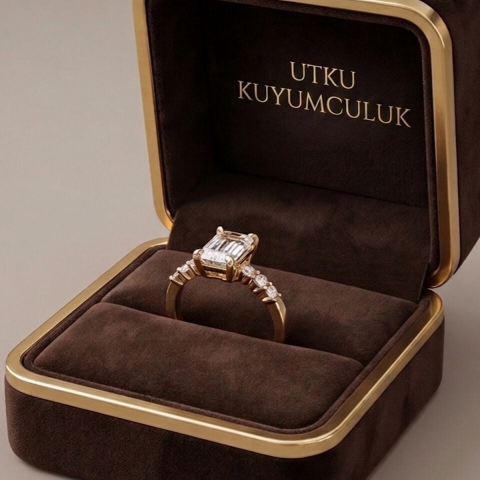 14 AYAR BAGET TEKTAŞ İTALYAN ALTIN YÜZÜK