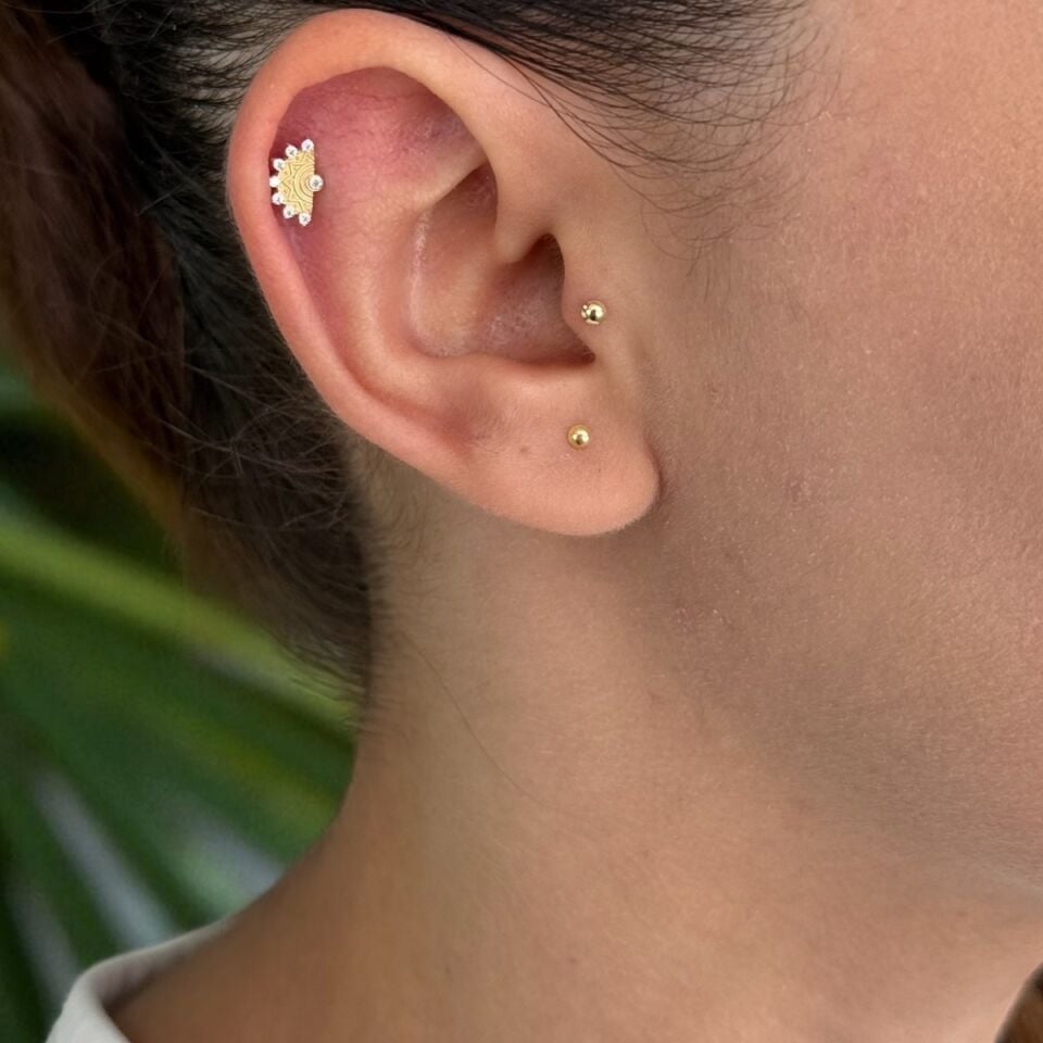 14 AYAR VİNTAGE TASARIM TRAGUS VE HELİX KÜPE