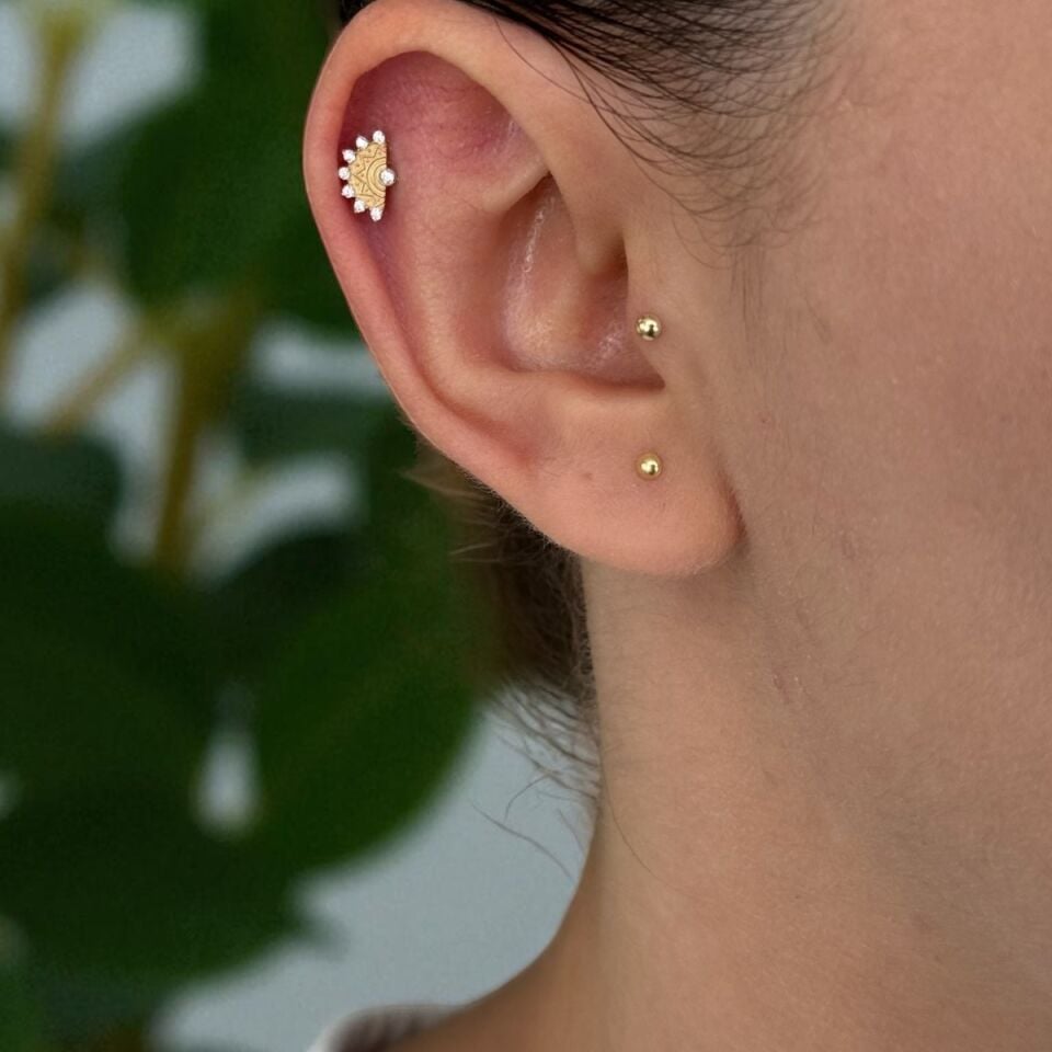 14 AYAR VİNTAGE TASARIM TRAGUS VE HELİX KÜPE