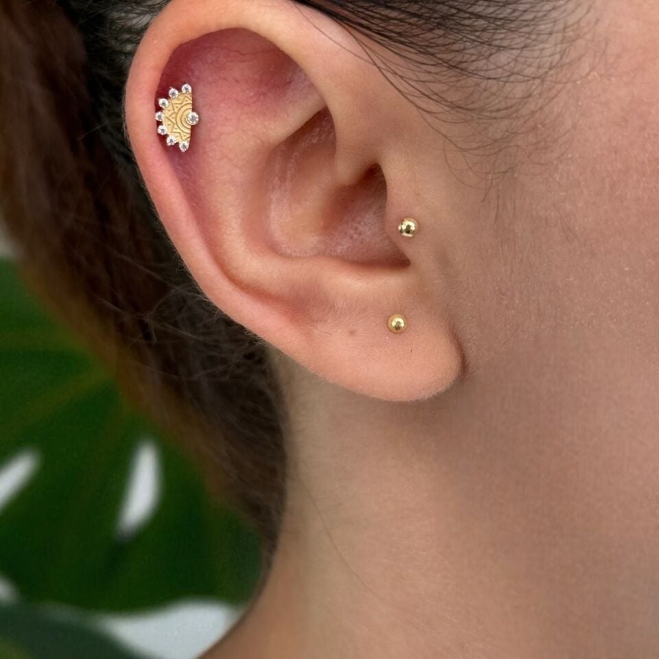14 AYAR VİNTAGE TASARIM TRAGUS VE HELİX KÜPE
