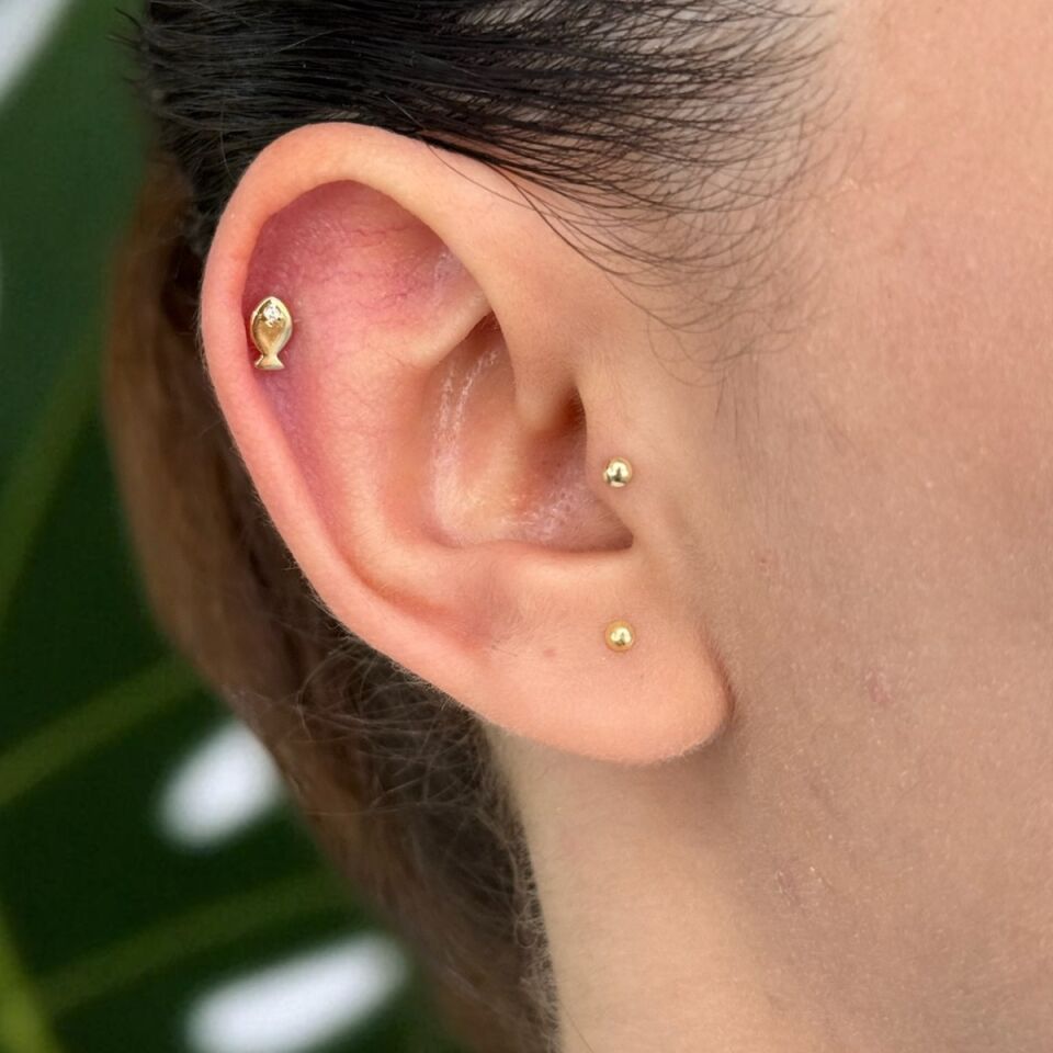 14 AYAR VİNTAGE TASARIM BALIK TRAGUS VE HELİX KÜPE