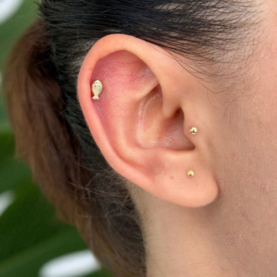 14 AYAR VİNTAGE TASARIM BALIK TRAGUS VE HELİX KÜPE