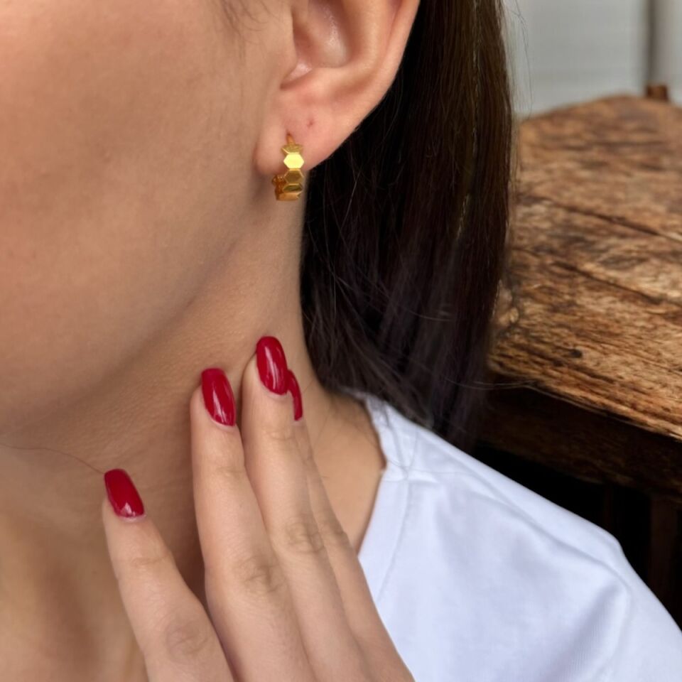 22 AYAR PETEK MODELİ HALKA KÜPE