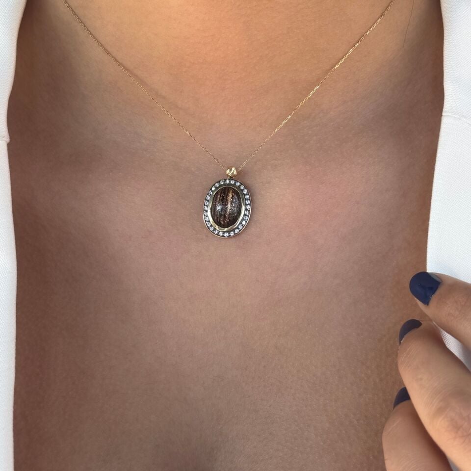 14 AYAR AYTAŞI OVAL ALTIN KOLYE