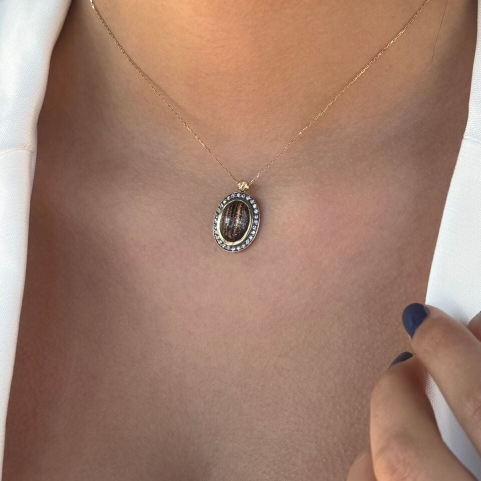 14 AYAR AYTAŞI OVAL ALTIN KOLYE