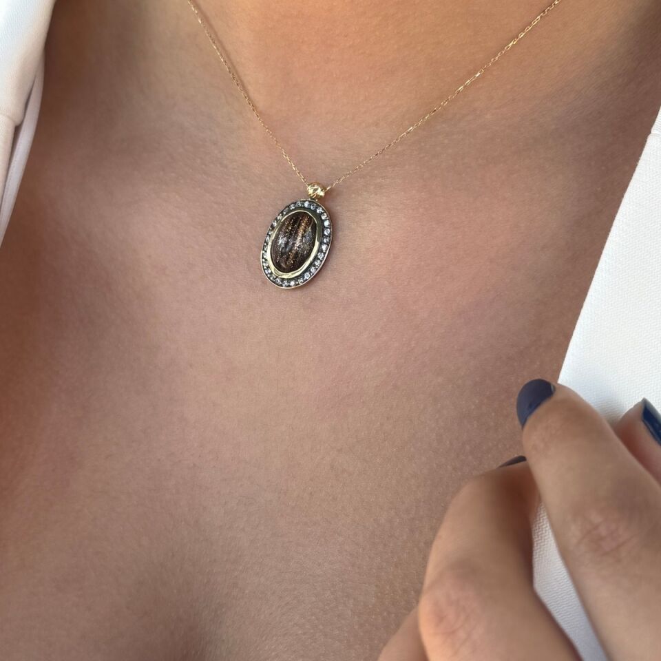 14 AYAR AYTAŞI OVAL ALTIN KOLYE