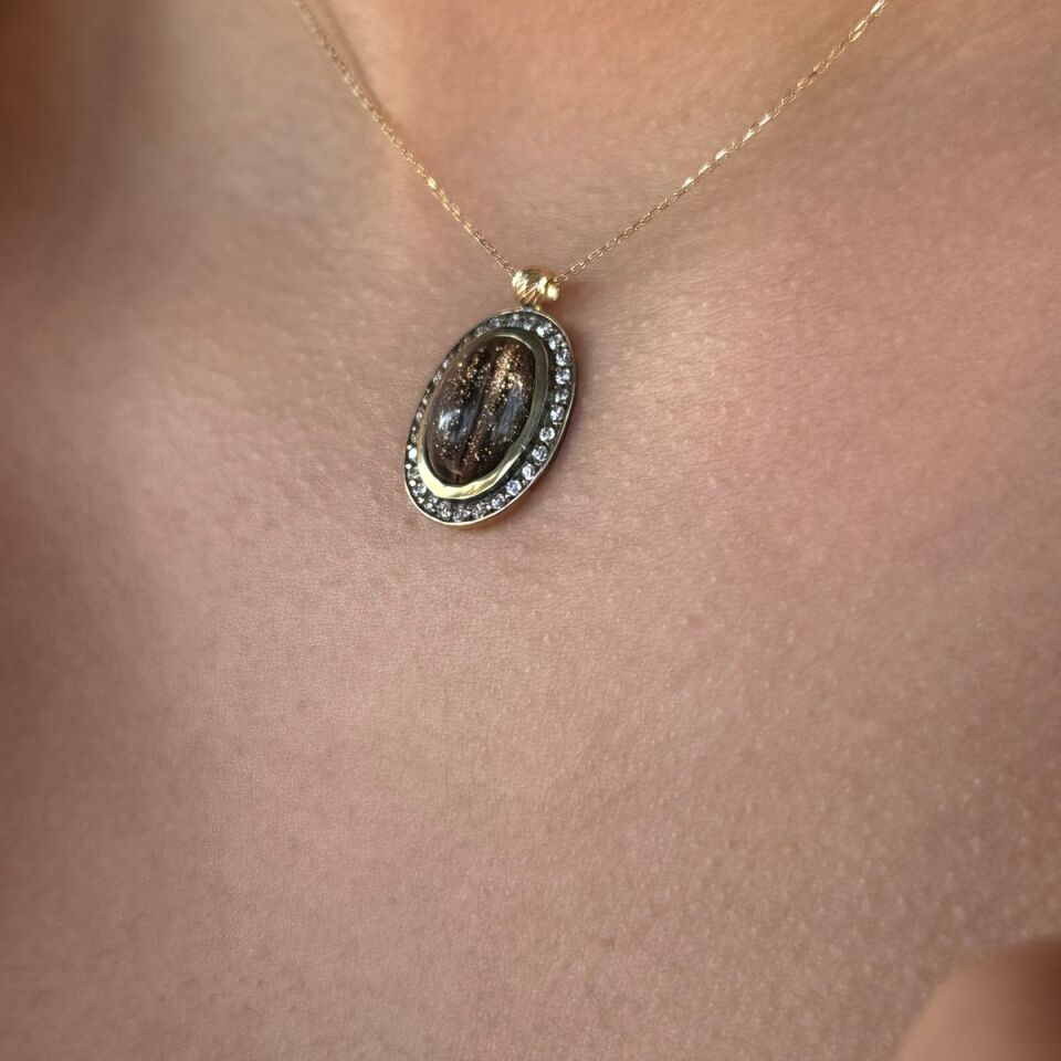 14 AYAR AYTAŞI OVAL ALTIN KOLYE