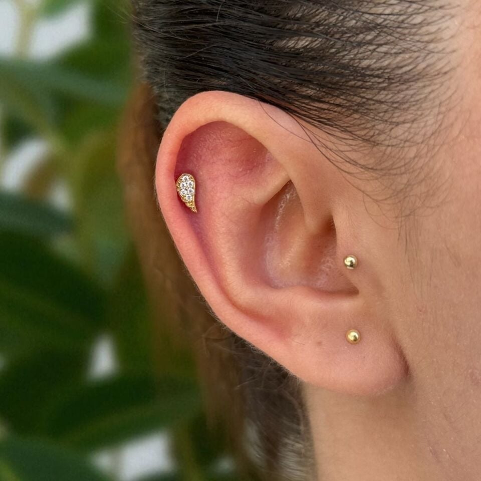 14 AYAR VİRGÜL ŞEKLİNDE DAMLA MODEL TRAGUS HELİX KÜPE