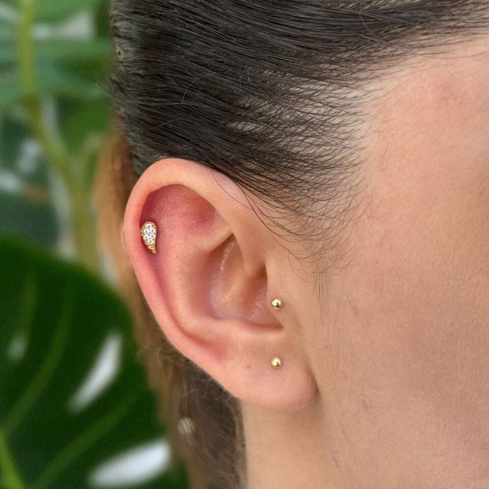 14 AYAR VİRGÜL ŞEKLİNDE DAMLA MODEL TRAGUS HELİX KÜPE