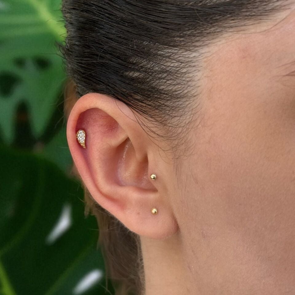 14 AYAR VİRGÜL ŞEKLİNDE DAMLA MODEL TRAGUS HELİX KÜPE