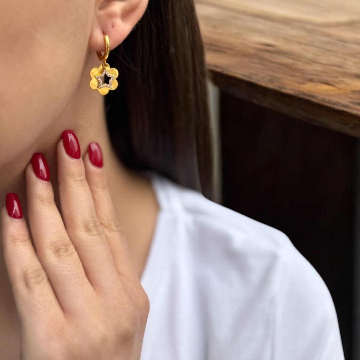 22 AYAR ÇİÇEK VE YILDIZ FİGÜRLÜ SALLANTILI HALKA KÜPE