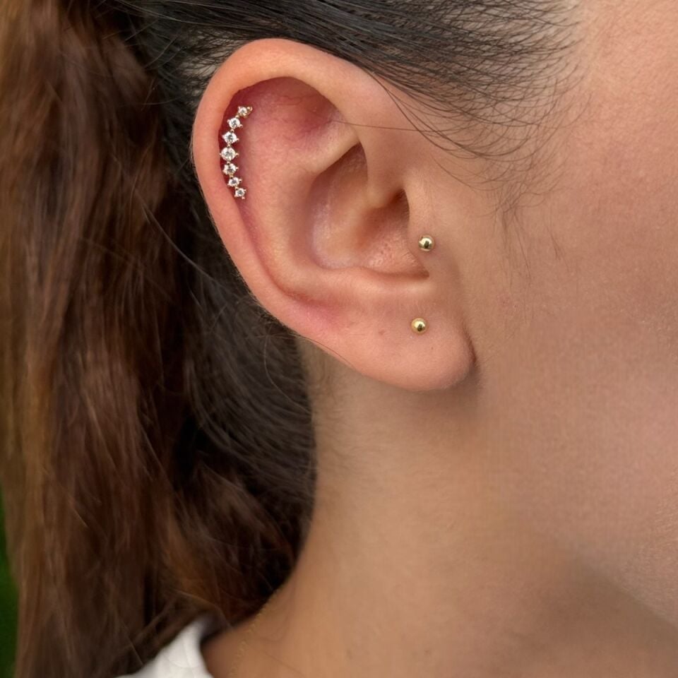 14 AYAR YEDİ TEKTAŞ TRAGUS HELİX KÜPE