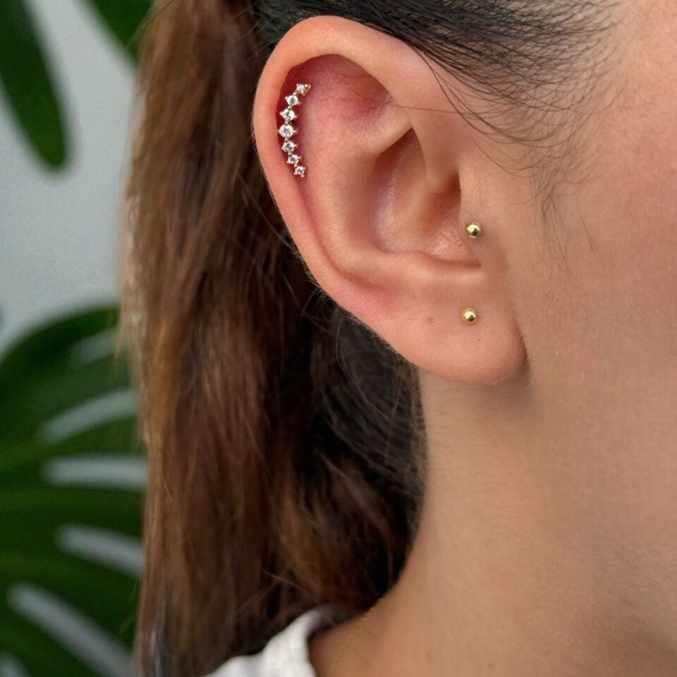 14 AYAR YEDİ TEKTAŞ TRAGUS HELİX KÜPE