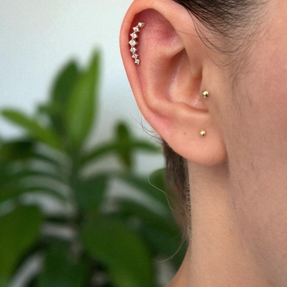 14 AYAR YEDİ TEKTAŞ TRAGUS HELİX KÜPE