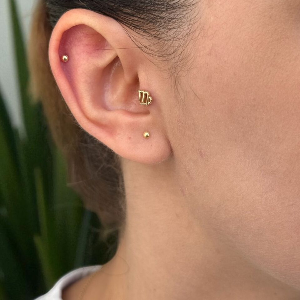 14 AYAR BAŞAK BURCU TRAGUS HELİX KÜPE