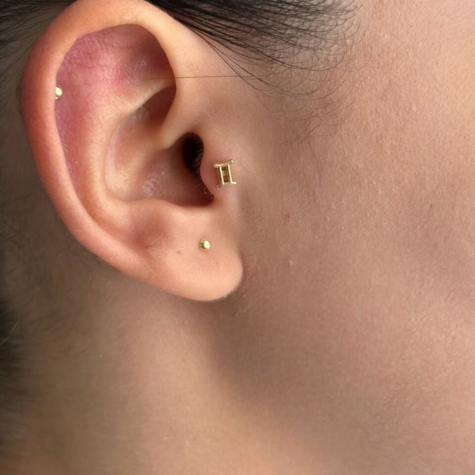 14 AYAR İKİZLER BURCU TRAGUS HELİX KÜPE
