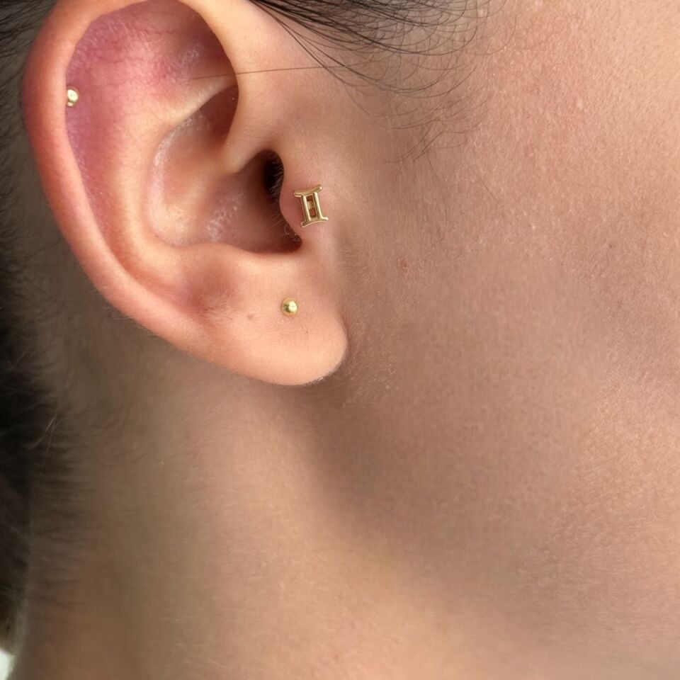 14 AYAR İKİZLER BURCU TRAGUS HELİX KÜPE