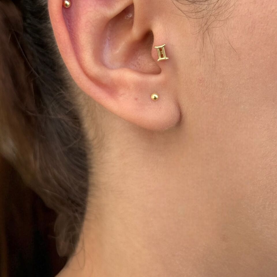 14 AYAR İKİZLER BURCU TRAGUS HELİX KÜPE