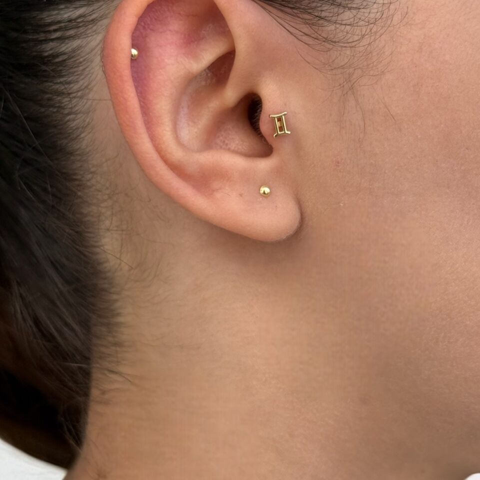 14 AYAR İKİZLER BURCU TRAGUS HELİX KÜPE