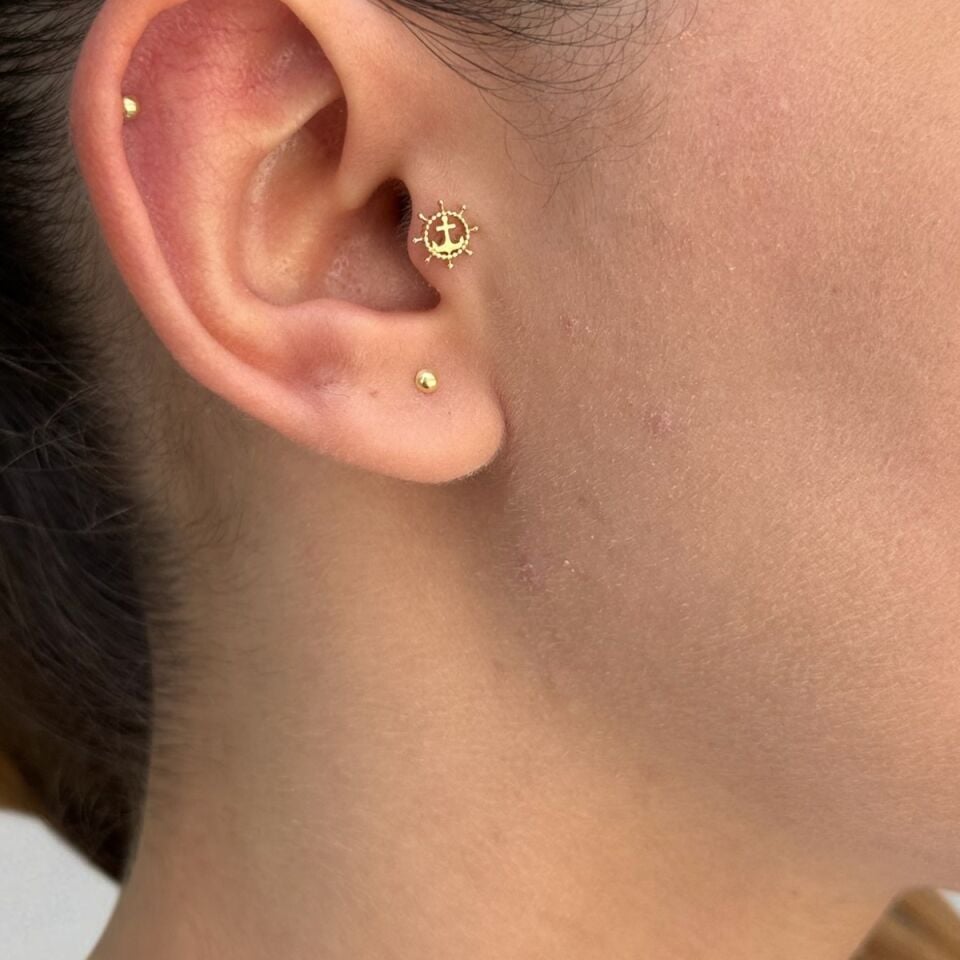 14 AYAR DÜMEN VE ÇAPA TRAGUS HELİX KÜPE