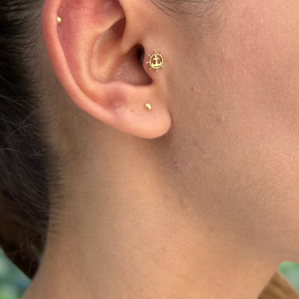 14 AYAR DÜMEN VE ÇAPA TRAGUS HELİX KÜPE
