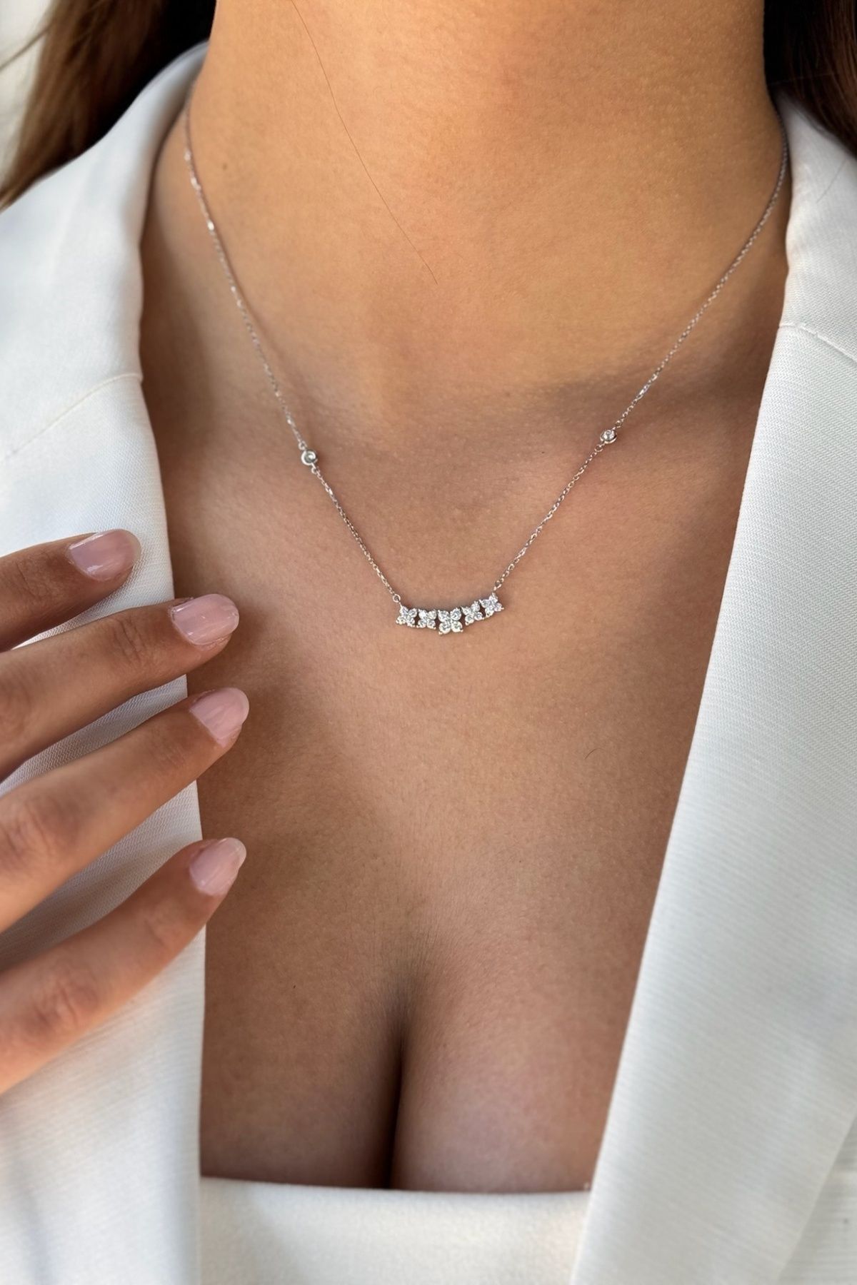 14 AYAR 0,61 CT F RENGİ ÖZEL TASARIM PIRLANTA KOLYE