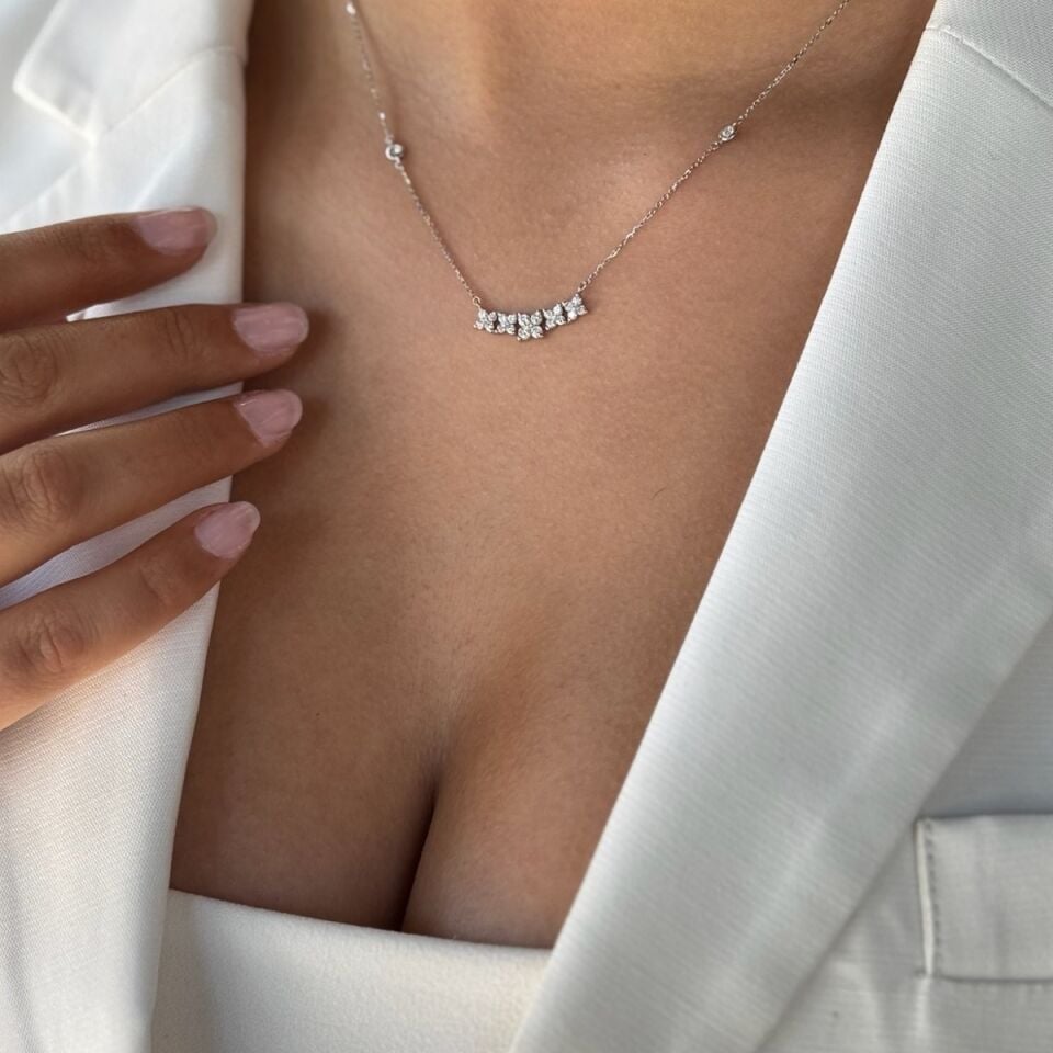 14 AYAR 0,61 CT F RENGİ ÖZEL TASARIM PIRLANTA KOLYE