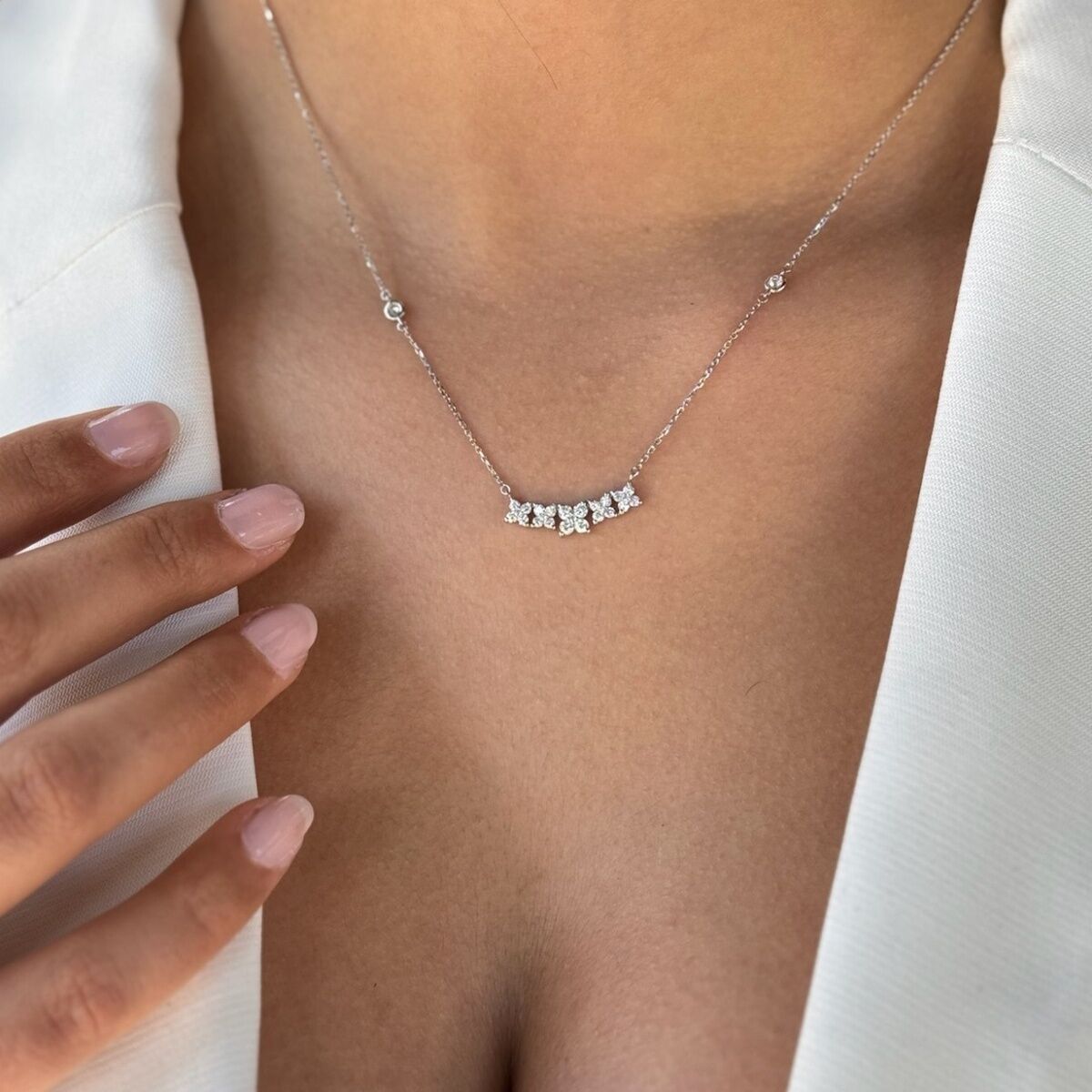 14 AYAR 0,61 CT F RENGİ ÖZEL TASARIM PIRLANTA KOLYE