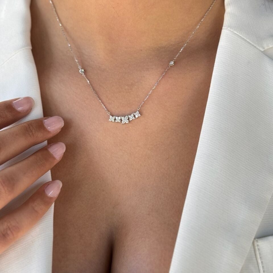 14 AYAR 0,61 CT F RENGİ ÖZEL TASARIM PIRLANTA KOLYE
