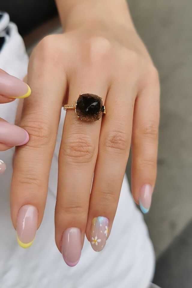 14 AYAR İTALYAN SMOKY AGAT TAŞLI YÜZÜK 19