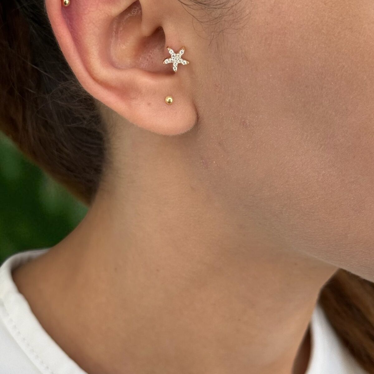 14 AYAR DENİZYILDIZI TRAGUS HELİX KÜPE